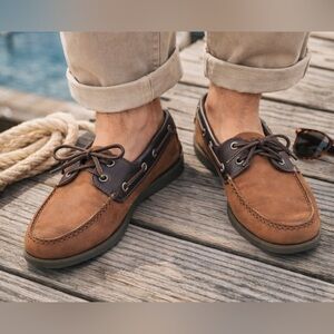 Sperry Authentic Original 2-Eye Boat Shoes Brown Leather Deck Shoes Men’s 13